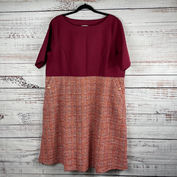 Isaac Mizrahi Dresses & Skirts - NWT Isaac Mizrahi Women's Plus 1X Elbow Sleeve Knee Length Dress Red